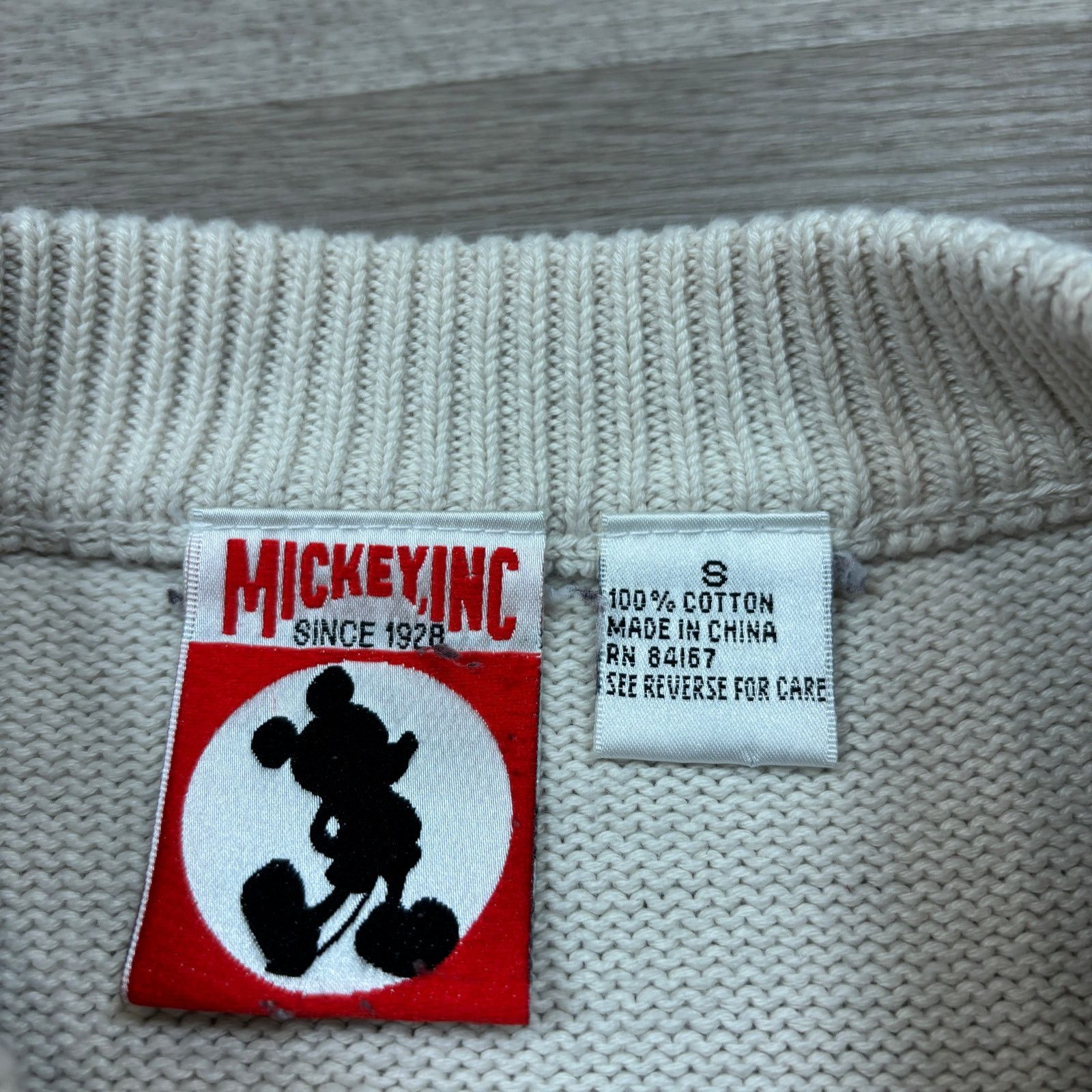 Mickey Inc × Vintage Vintage Mickey Mouse Knit College Sweater Men's Small Size US S / EU 44-46 / 1 - 4 Thumbnail