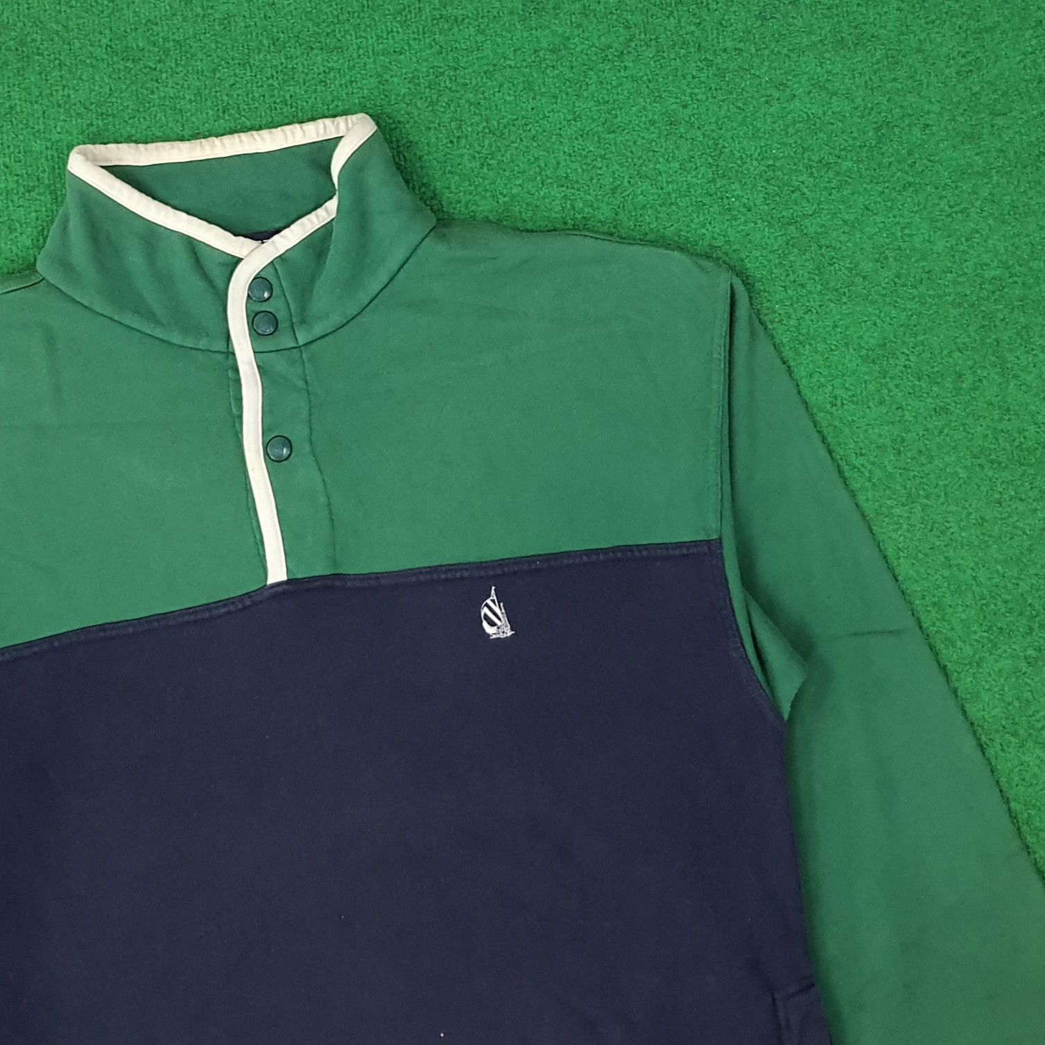 Nautica Vintage NAUTICA Snap Button Sweatshirt C225N14 Size US M / EU 48-50 / 2 - 2 Thumbnail