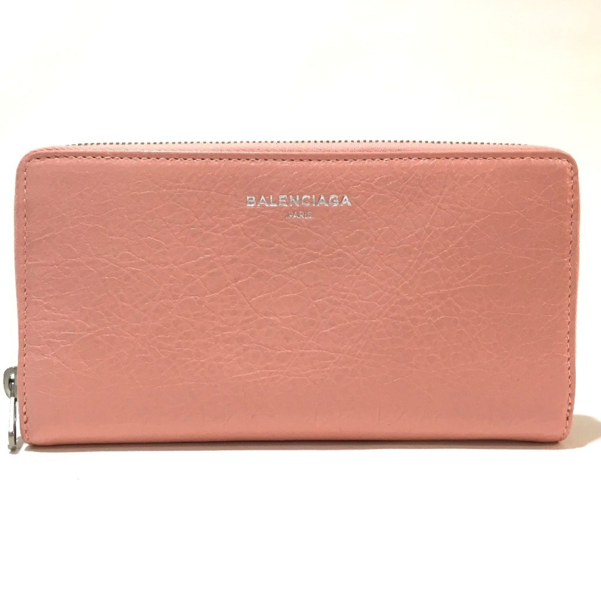 Balenciaga BALENCIAGA 419805 Exclusive Women's Leather Long Wallet with Zip-Around Design in Pink Beige Size ONE SIZE - 1 Thumbnail