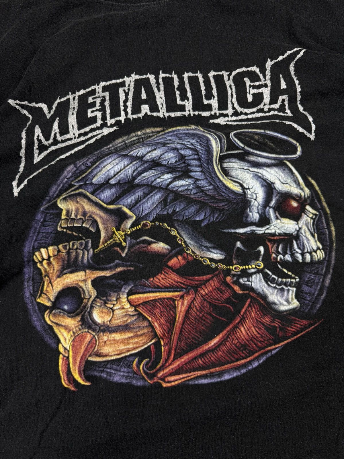 Band Tees × Metallica × Vintage Vintage 90s Metallica skulls graphic tee super boxy fit rock Size US L / EU 52-54 / 3 - 4 Thumbnail