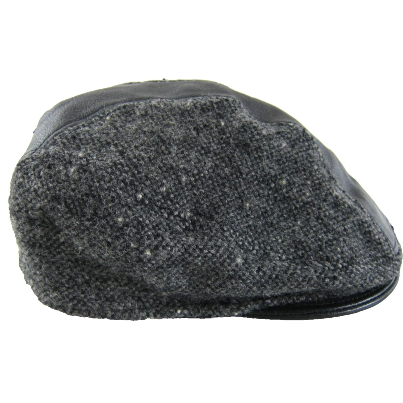 Stacy Adams VINTAGE Stacy Adams Wool Leather Cabbie Hat Newsboy Cap L/XL Black Men Size ONE SIZE - 3 Thumbnail