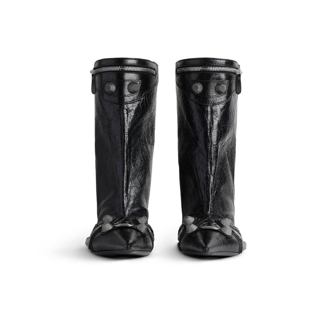 Balenciaga o1srvl11e1025 Cagole Wide Booties in Black Size US 8 / IT 38 - 3 Thumbnail