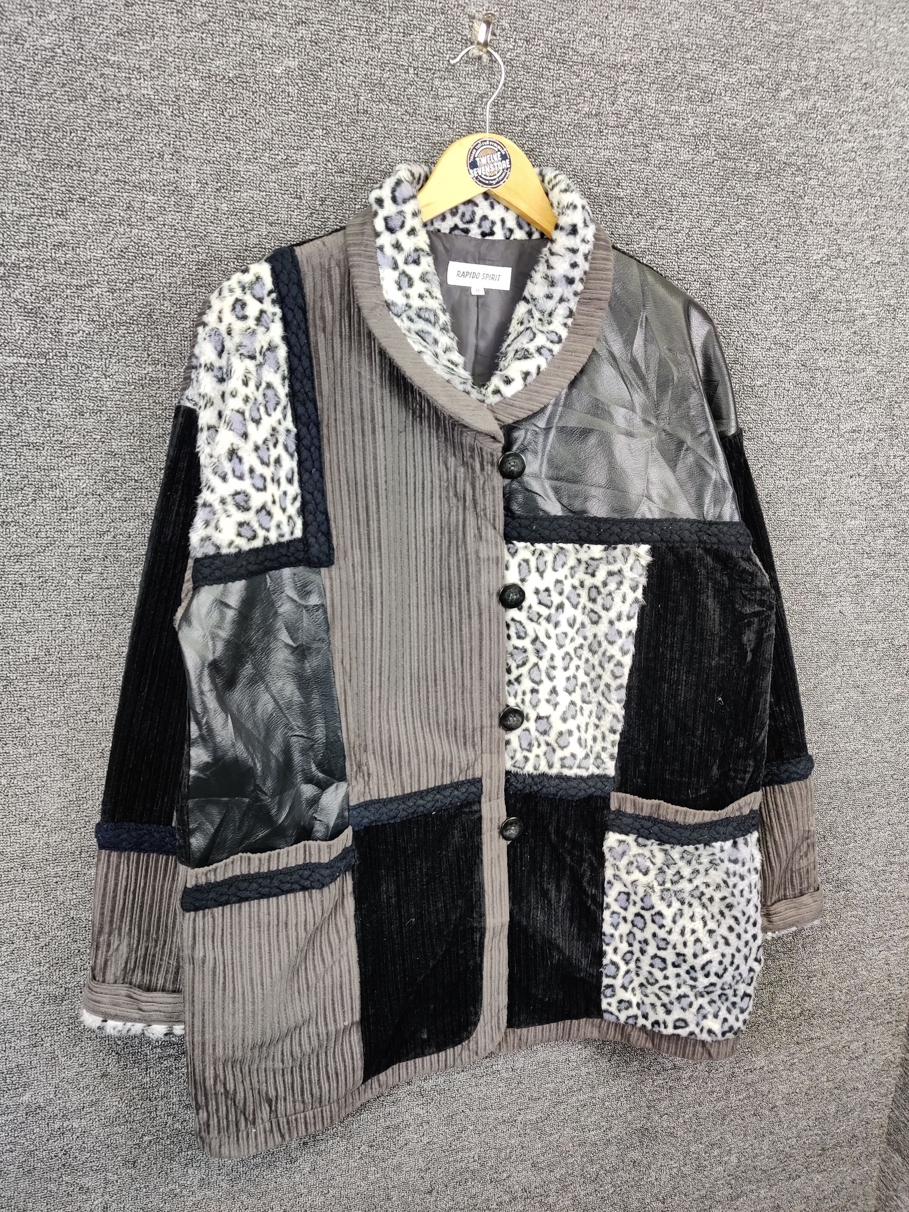 Japanese Brand Rapido Spirit Patchwork Corduroy Suede Leather Jacket Size US L / EU 52-54 / 3 - 7 Thumbnail