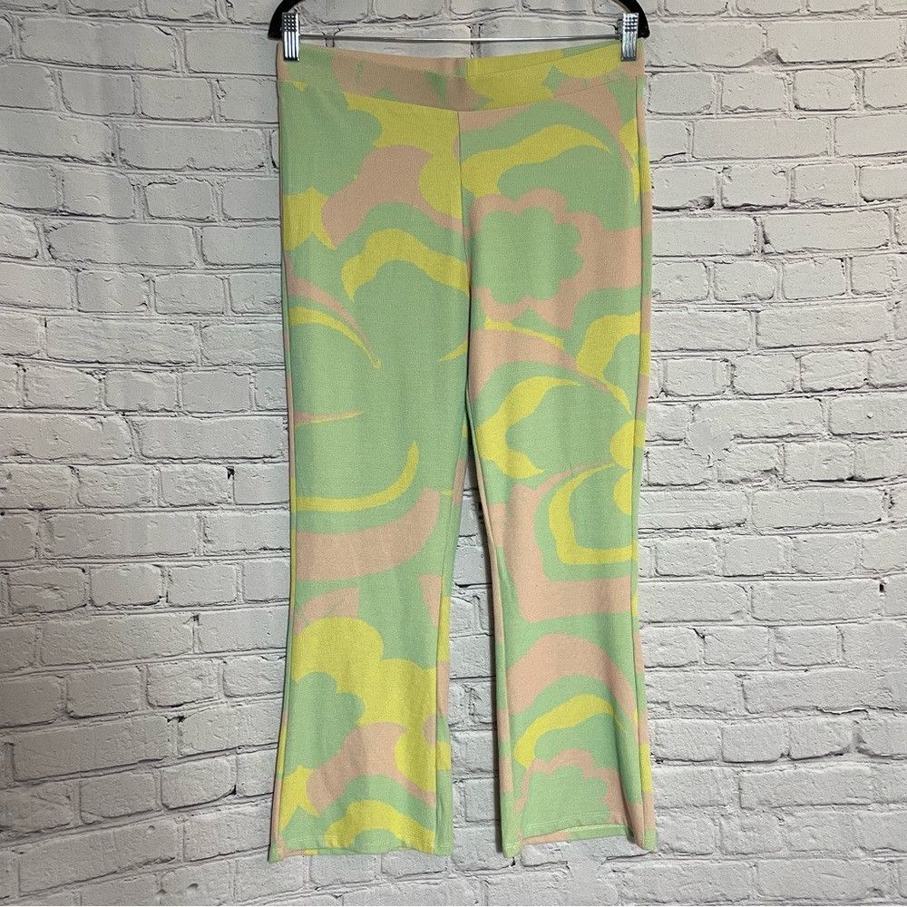Zara NWT New Zara Green and Pink Knit Pants Size L Size 34" / US 12 / IT 48 - 2 Thumbnail