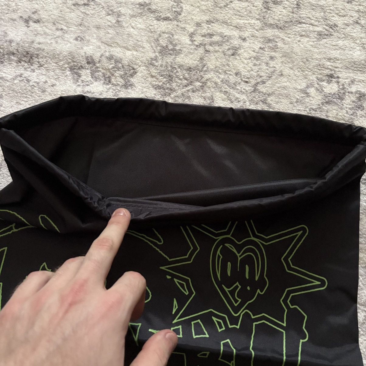 Drain Gang Bladee for Drain Gang Trash Island Drawstring Bag Black Size ONE SIZE - 3 Thumbnail