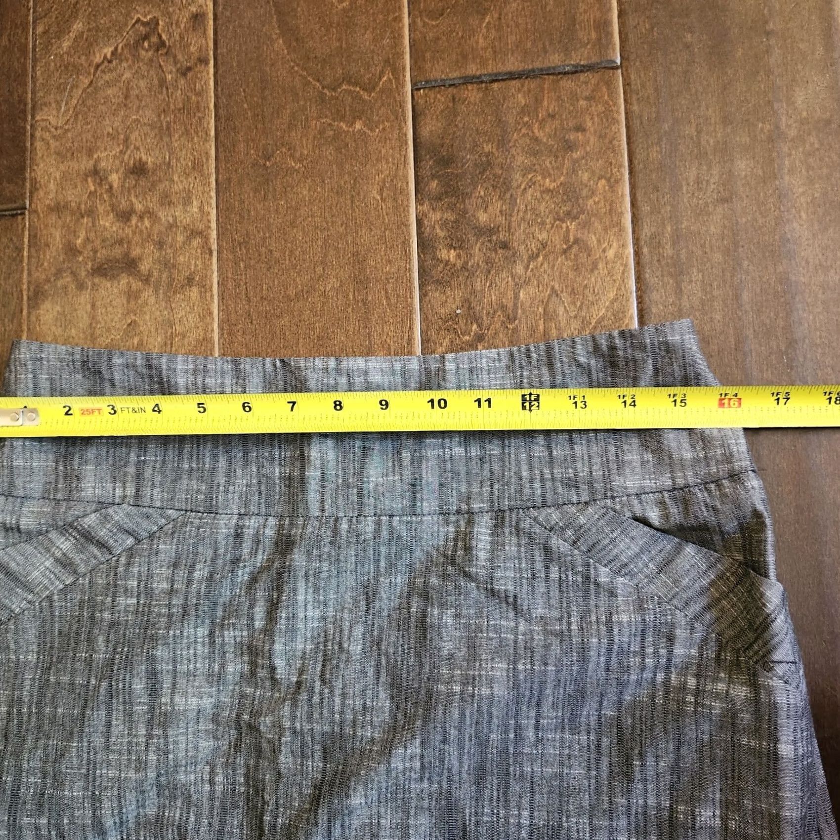 Vintage Larry Levine Skirt Women Gray Heathered Stretch Knee Length Size 6 Polyester Spandex Cotton Pants Pencil Vintage: No But Not Applicable Size 28" / US 6 / IT 42 - 6 Thumbnail