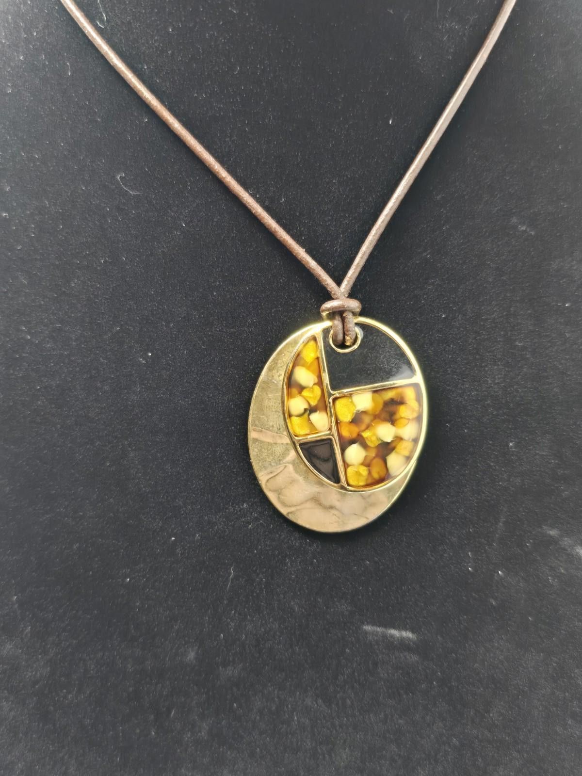 Kenneth Cole Kenneth Cole Enamel Brass Pendant Necklace 7in Adjustable Size ONE SIZE - 3 Thumbnail