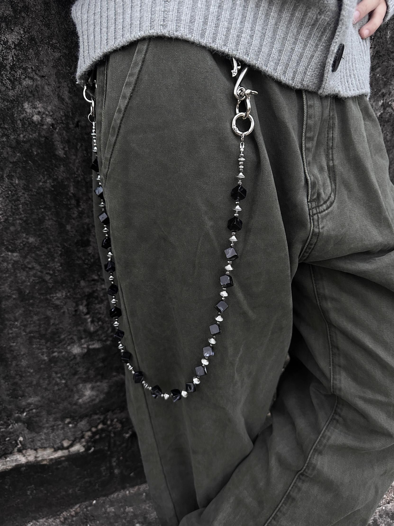 Jewelry Gothic Black Stone Pants Chain Size ONE SIZE - 2 Thumbnail