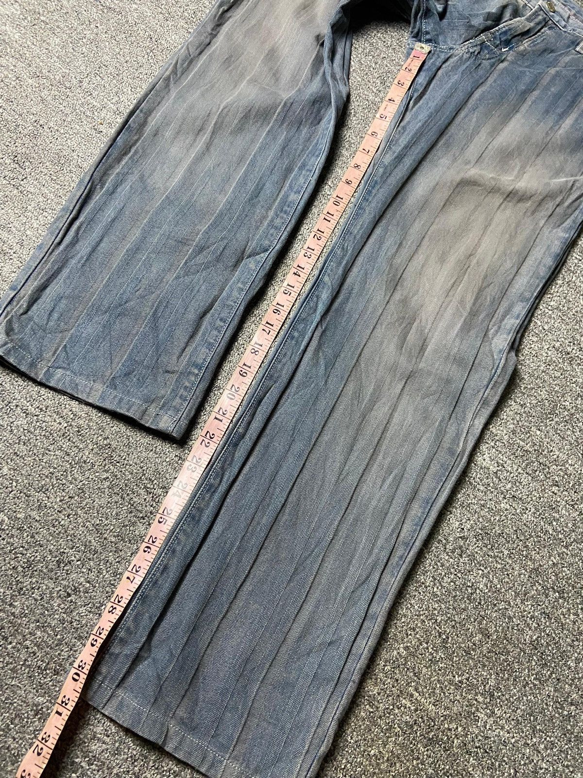 Japanese Brand Blue Way Modern Vintage Crinkled Straight Cut Jeans (165) Size US 33 - 8 Thumbnail