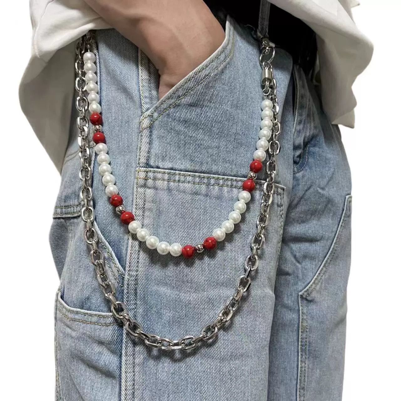Vintage Retro hip-hop punk style jeans waist chain Size ONE SIZE - 4 Thumbnail