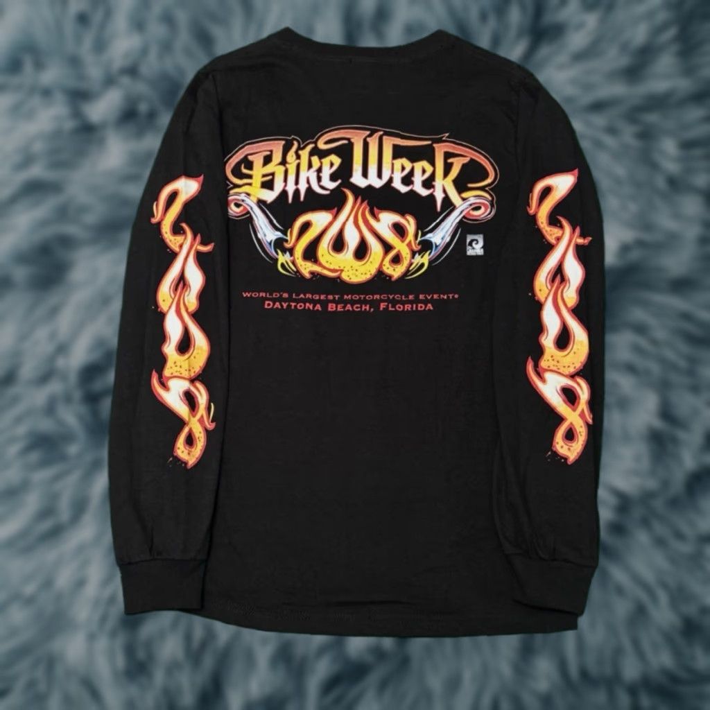 Vintage VINTAGE Daytona Bike Week Biker 2008 Flames Hit Long Sleeve Shirt Small 90s Y2K Mens Size US S / EU 44-46 / 1 - 1 Thumbnail