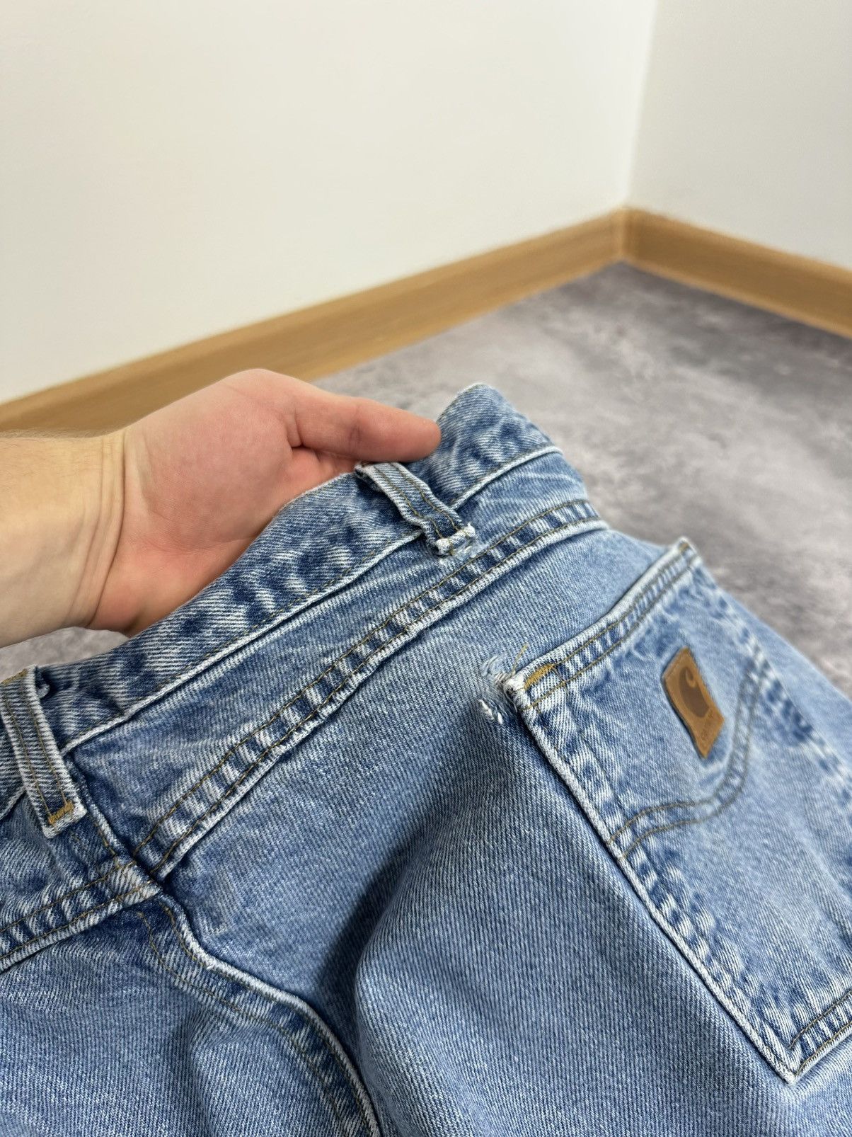 Vintage 90s Carhartt USA Light Blue Baggy Utility Hype Jeans