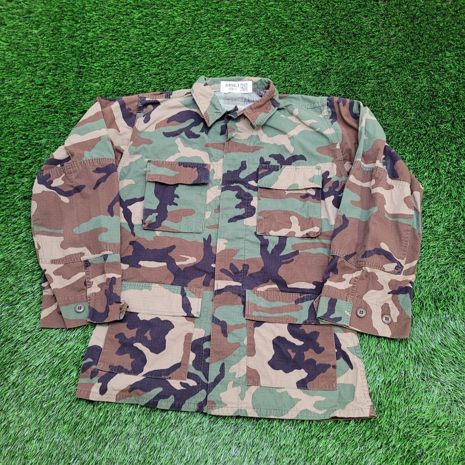 Vintage Vintage 90s Woodland Camo M65 Field Jacket S/M 21x28 Ripstop Size US M / EU 48-50 / 2 - 2 Thumbnail