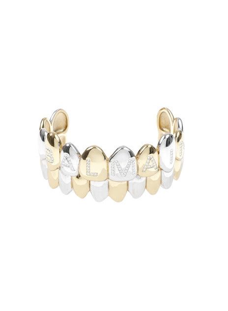 Balmain o1s1wg111025 Size: OS/Double Grillz Cuff in Golden Size ONE SIZE - 1 Thumbnail