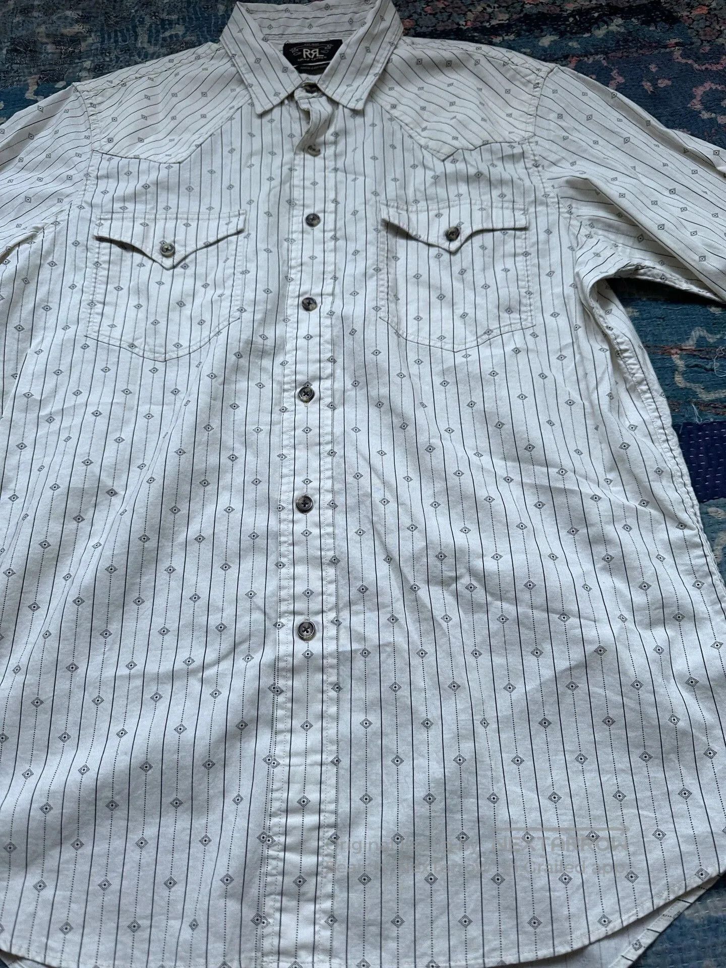 RRL Ralph Lauren RRL Western Print Striped Shirt. Size US L / EU 52-54 / 3 - 3 Thumbnail