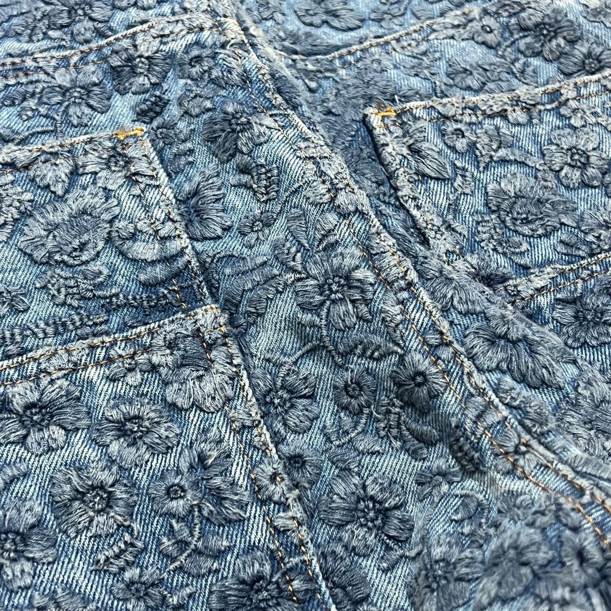 Off-White Off White 23SS Flower Embroidery Carpenter Flare Denim Blue Size US 34 / EU 50 - 12 Thumbnail
