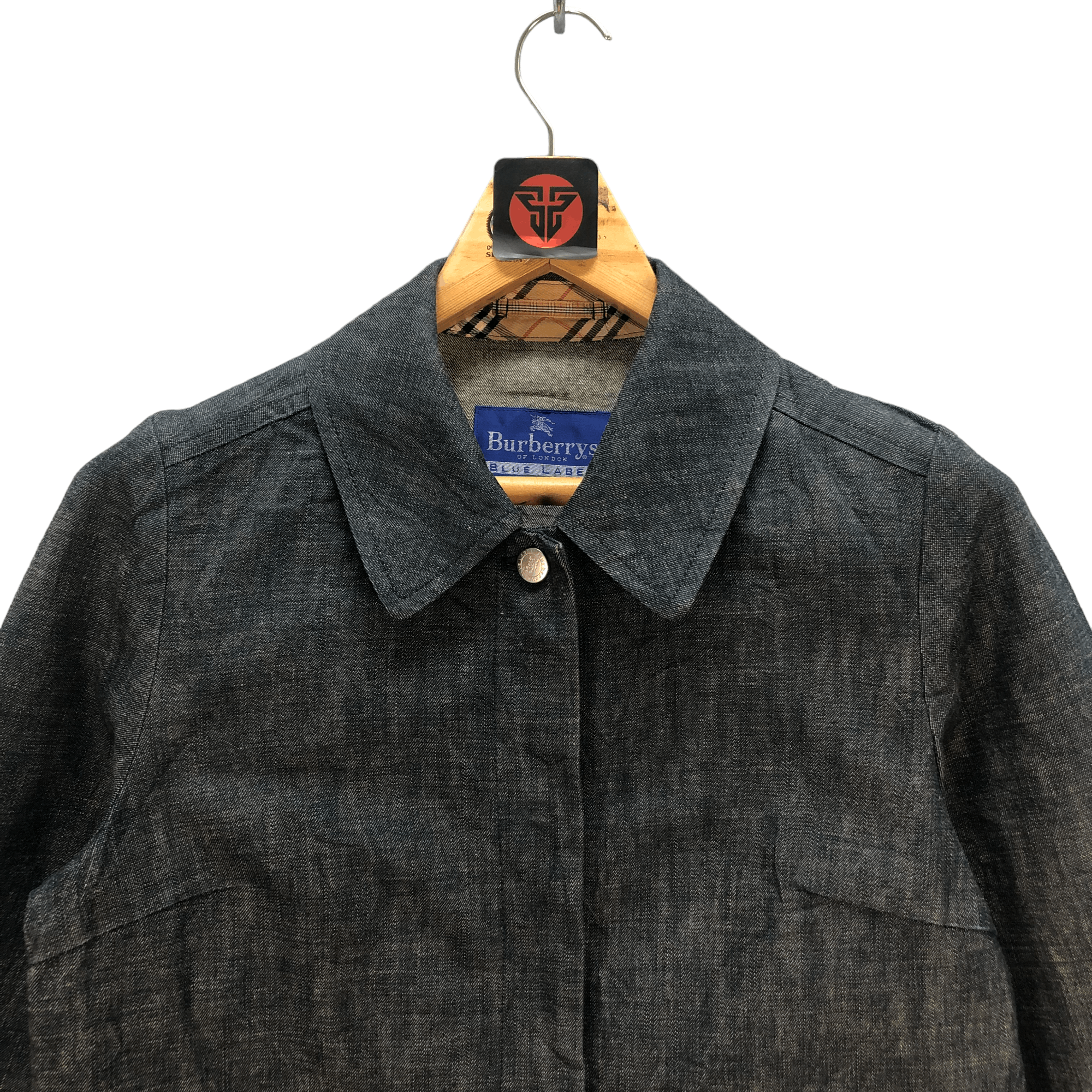 Burberry BURBERRYS OF LONDON BLUE LABEL DENIM LONG JACKET #6682-79 Size US S / EU 44-46 / 1 - 2 Thumbnail