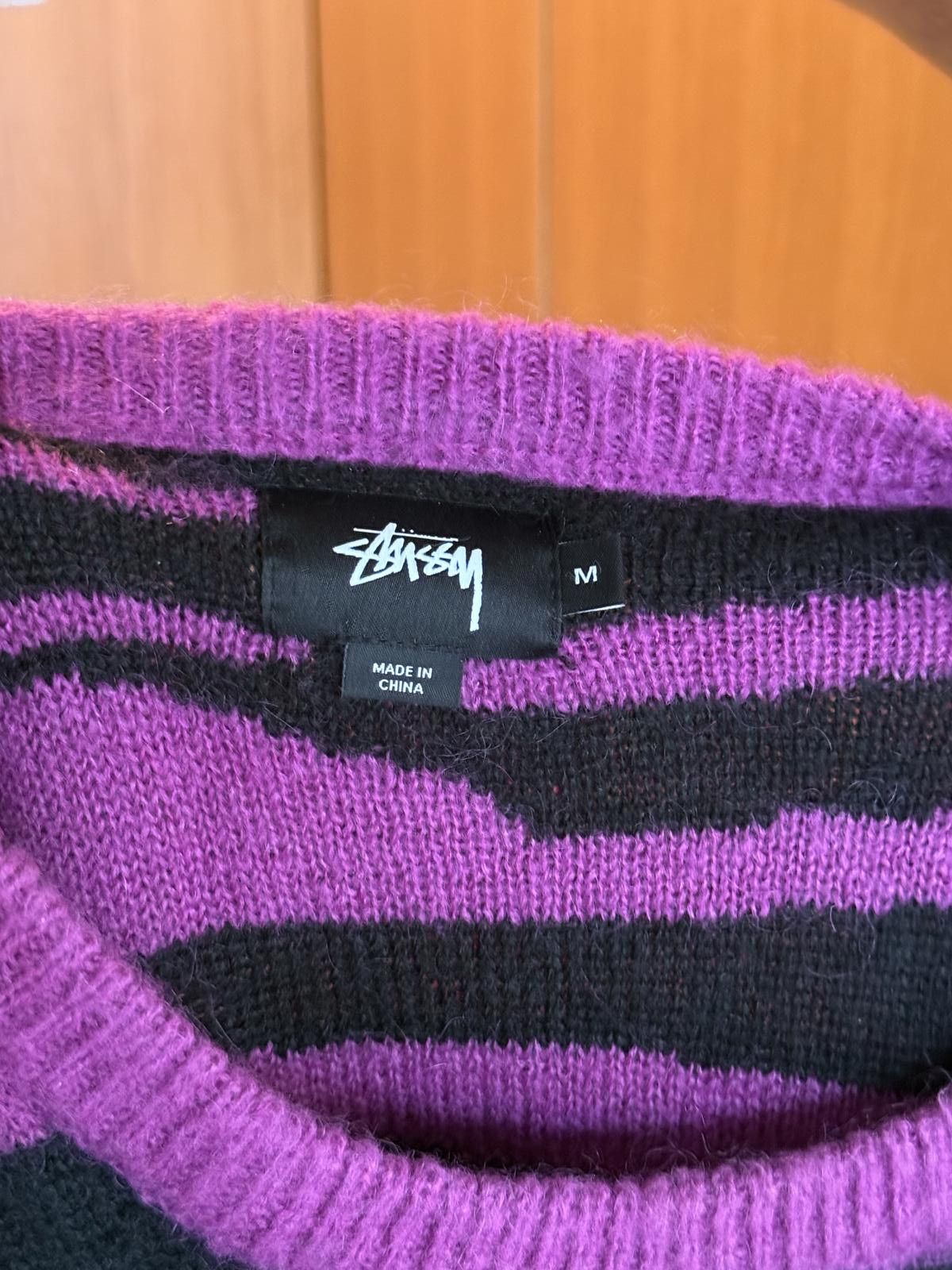 Stussy Stüssy Men's Sweater Purple and Black Striped Pattern Size US M / EU 48-50 / 2 - 6 Thumbnail