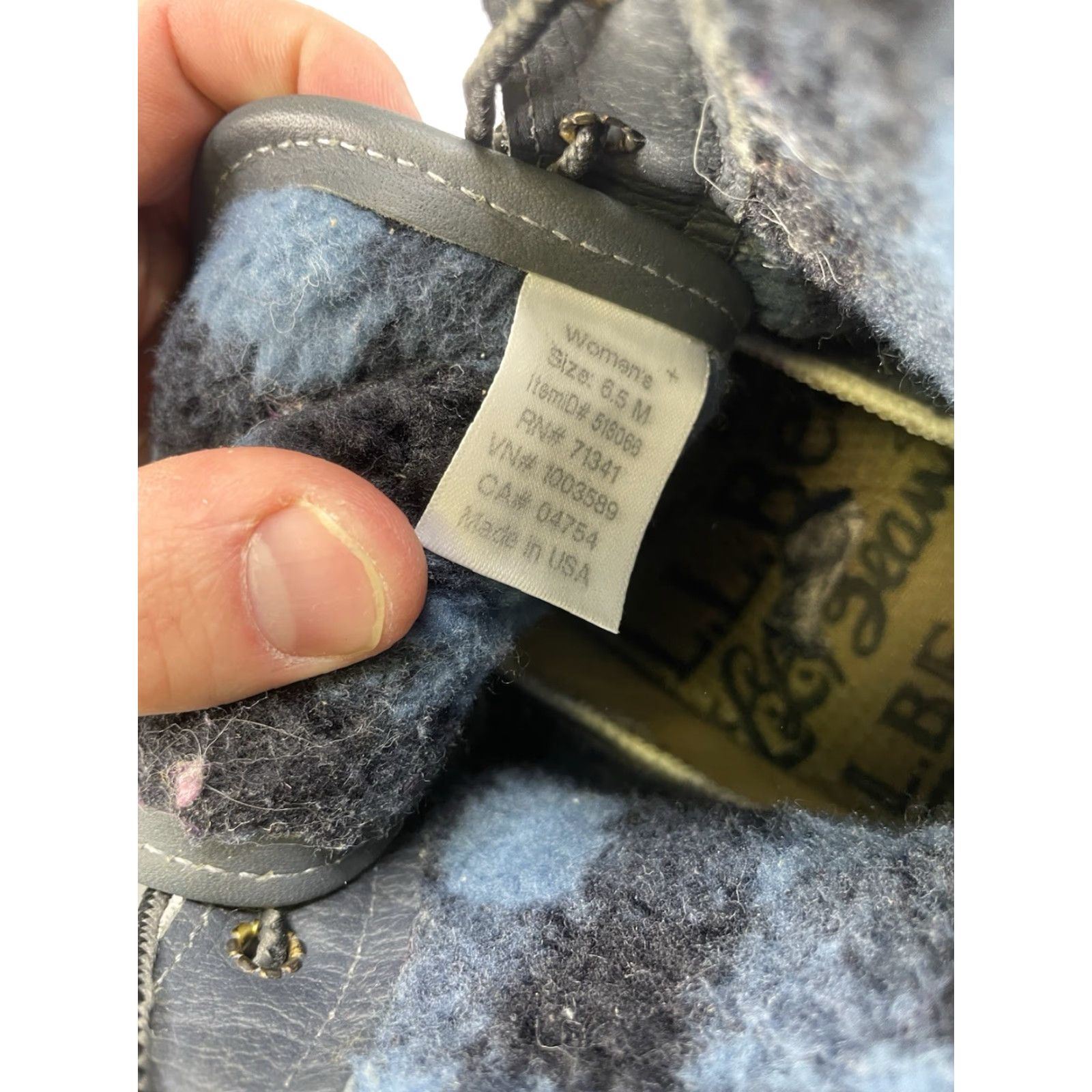 Vintage L.L.Bean Bean Boots Boots, 8" Shearling-Lined Insulated, Women 6.5 M Blue Plaid, Winter, Leather, Plaid, Moderate wear Size US 7 / IT 37 - 3 Thumbnail