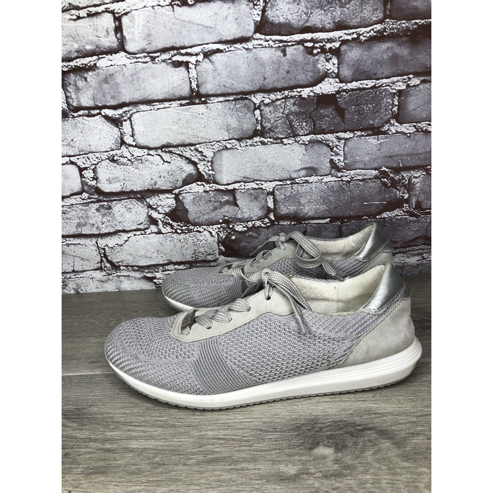 Other Ara Light Gray Knit Fabric Lace Up Casual Sneakers Women Sz Size US 9.5 / IT 39.5 - 1 Thumbnail