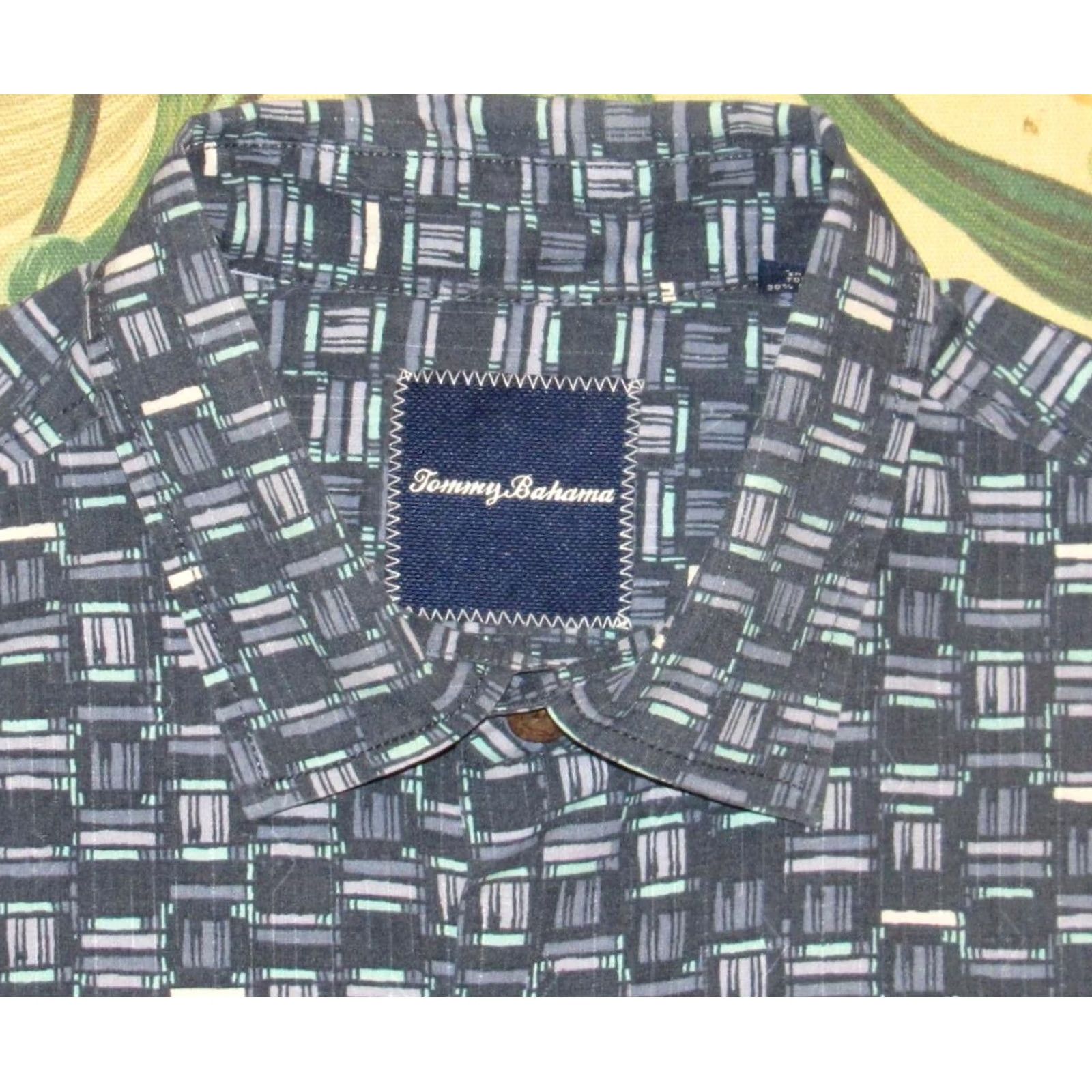 Tommy Bahama TOMMY BAHAMA Blue Printed Silk Polyester Blend Short Sleeve Hawaiian Shirt M Mens Size US M / EU 48-50 / 2 - 2 Thumbnail