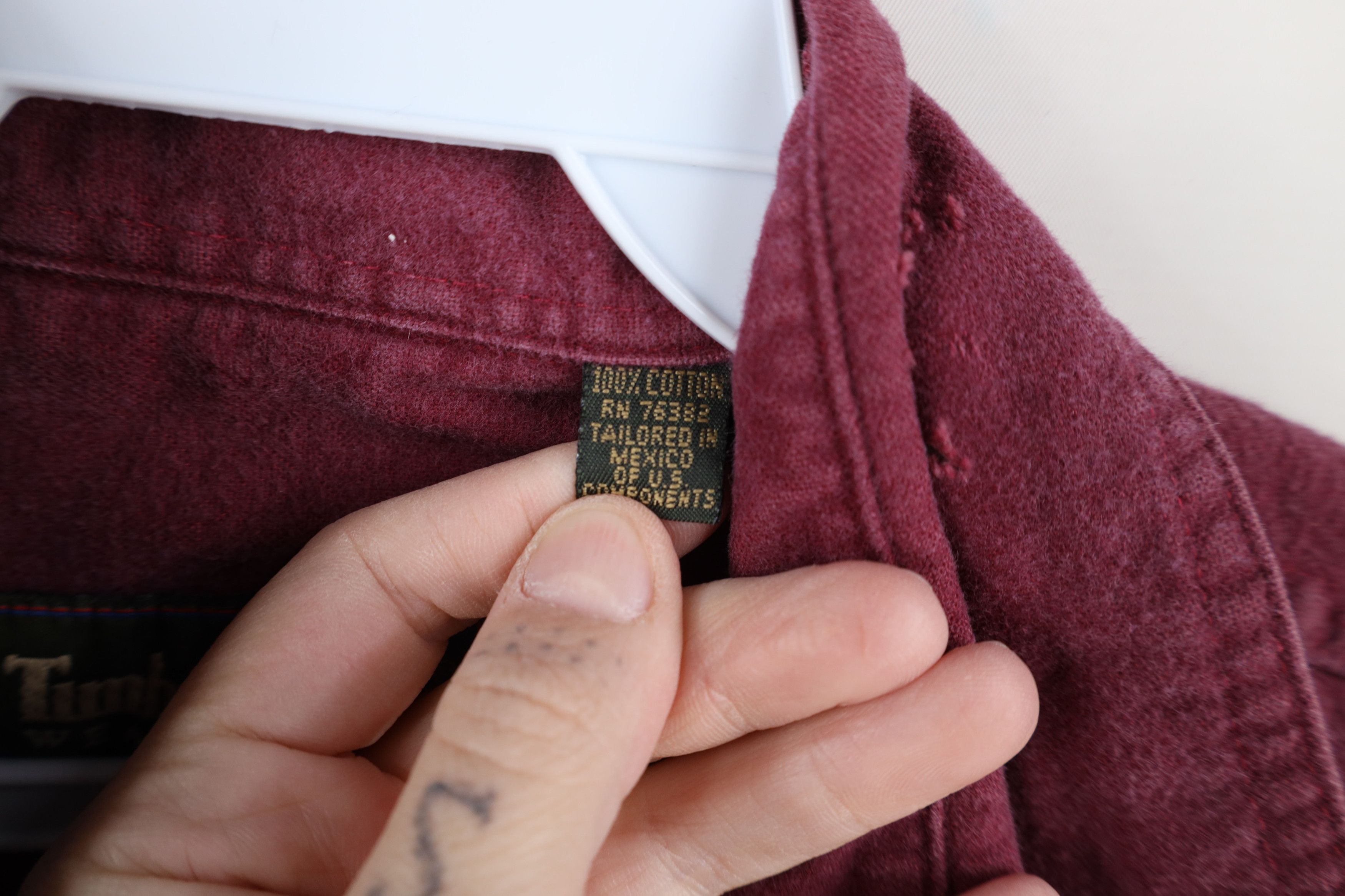 Timberland Vintage 90s Timberland Chamois Cloth Button Shirt Red Size US M / EU 48-50 / 2 - 8 Thumbnail