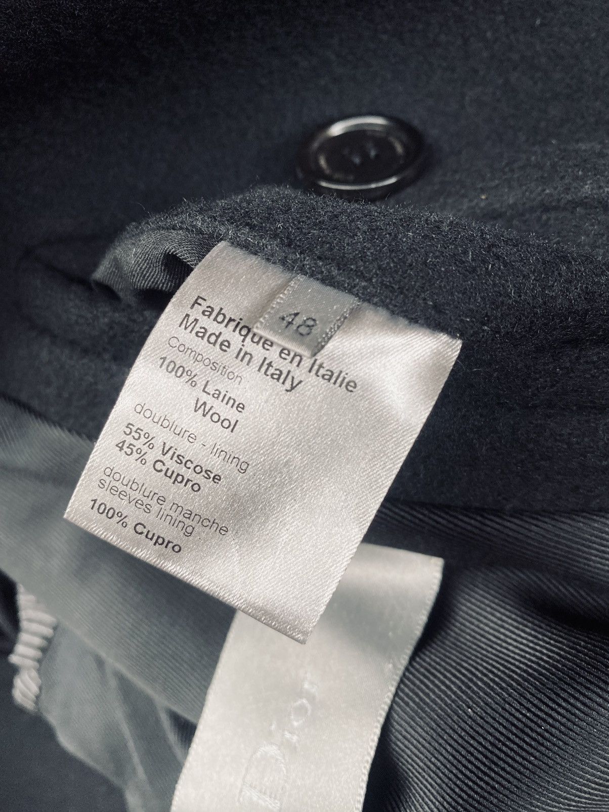 Dior Dior Homme 🇮🇹 x Hedi Slimane Navy Felted Wool Peacoat 48 NWT Size US M / EU 48-50 / 2 - 7 Thumbnail