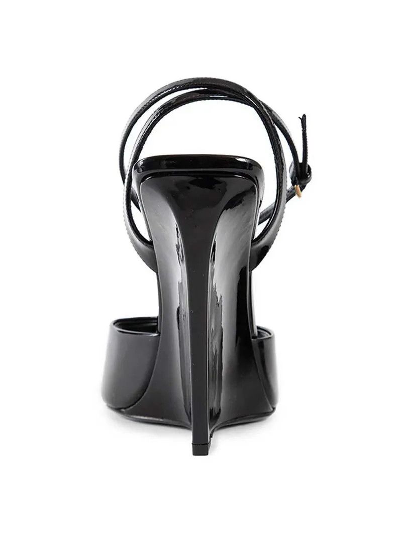 Saint Laurent Paris o1bcso1str0326 La Scandale Platform Sandals in Black Size US 6 / IT 36 - 3 Thumbnail