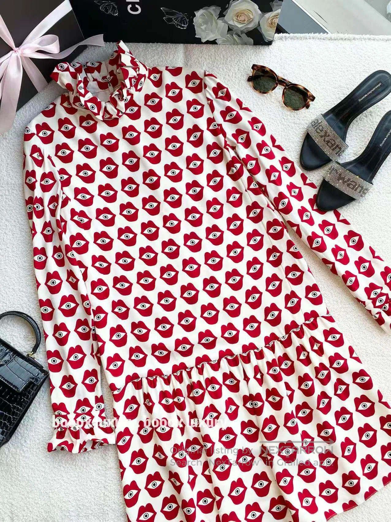 Celine Celine Full of eye pattern logo print dress| Size XXS / US 00 / IT 34 - 1 Thumbnail