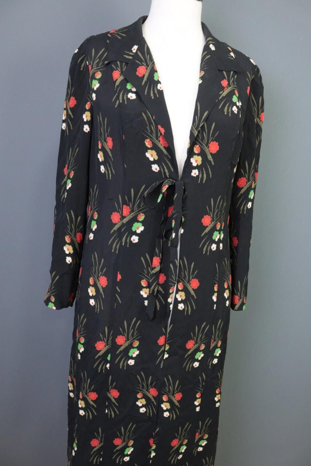 Farm Rio Rixo Black Floral Drawstring Wrape A-Line Long Dress US 6 Size M / US 6-8 / IT 42-44 - 8 Thumbnail