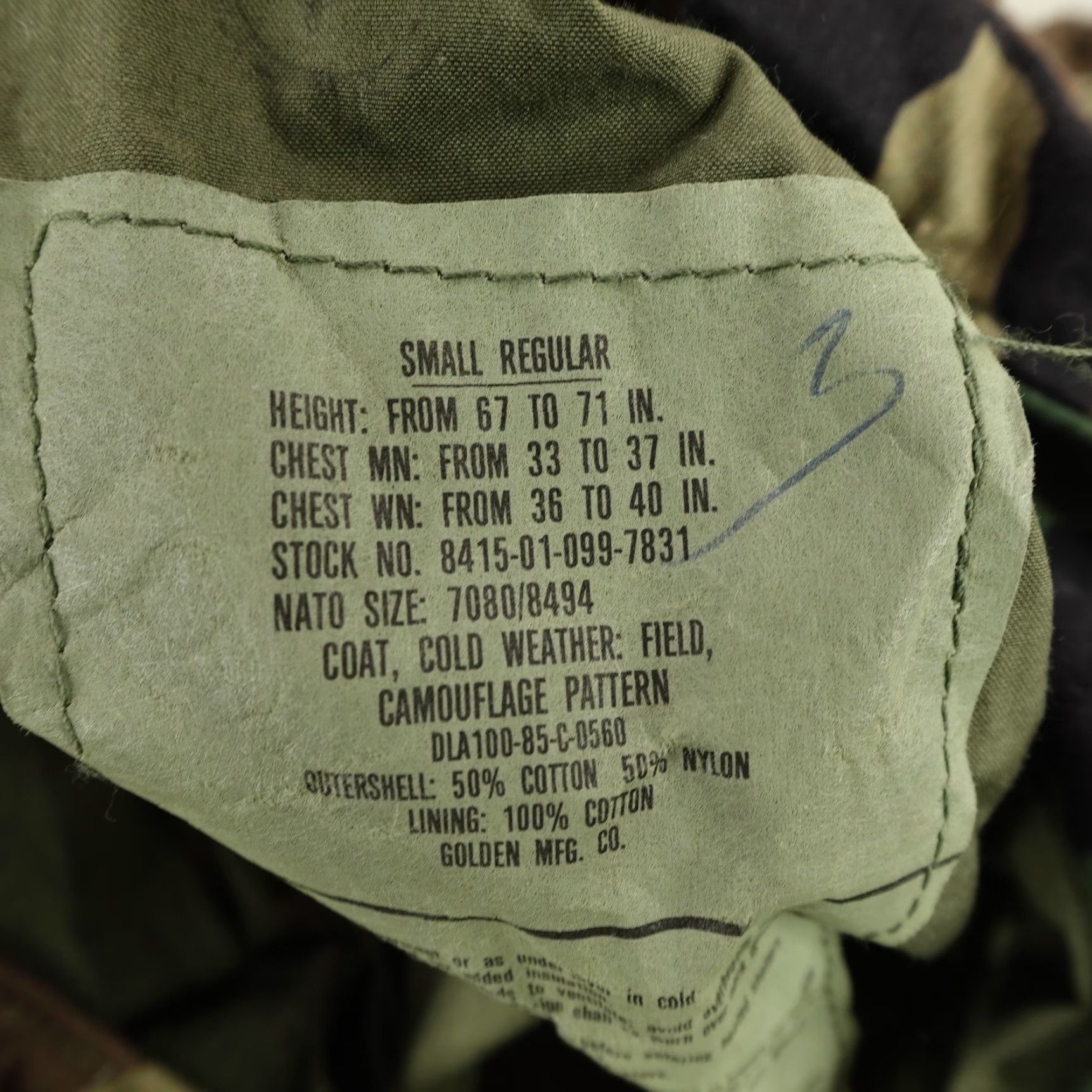 Vintage VINTAGE Golden MFG. CO. US Army Jacket Small Regular Woodland Camo Cold Weather Field Coat 80s Mens Size US S / EU 44-46 / 1 - 7 Thumbnail