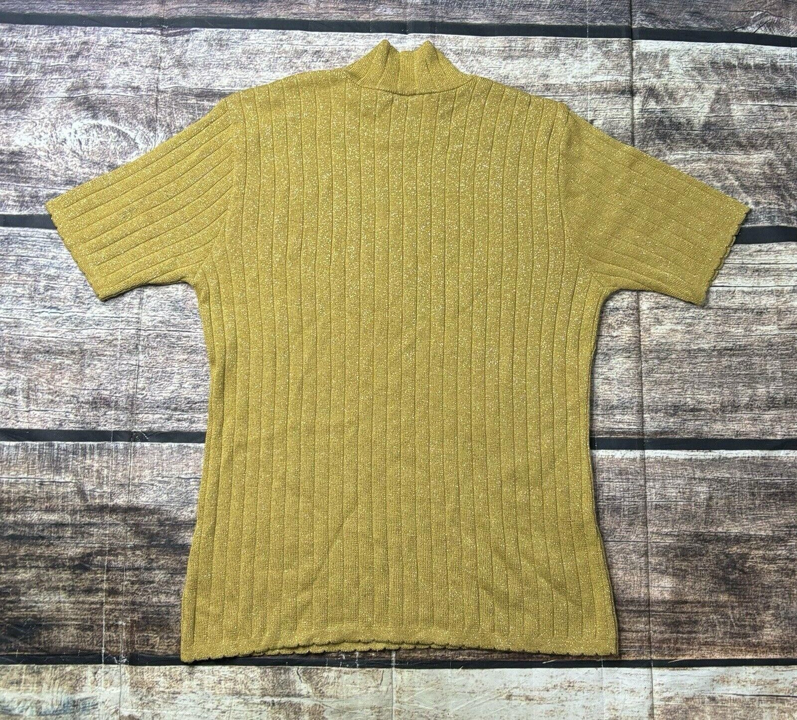 Other Morgano Merino Wool Blend Top Women's XS Metallic Gold Italy Size XS / US 0-2 / IT 36-38 - 4 Thumbnail