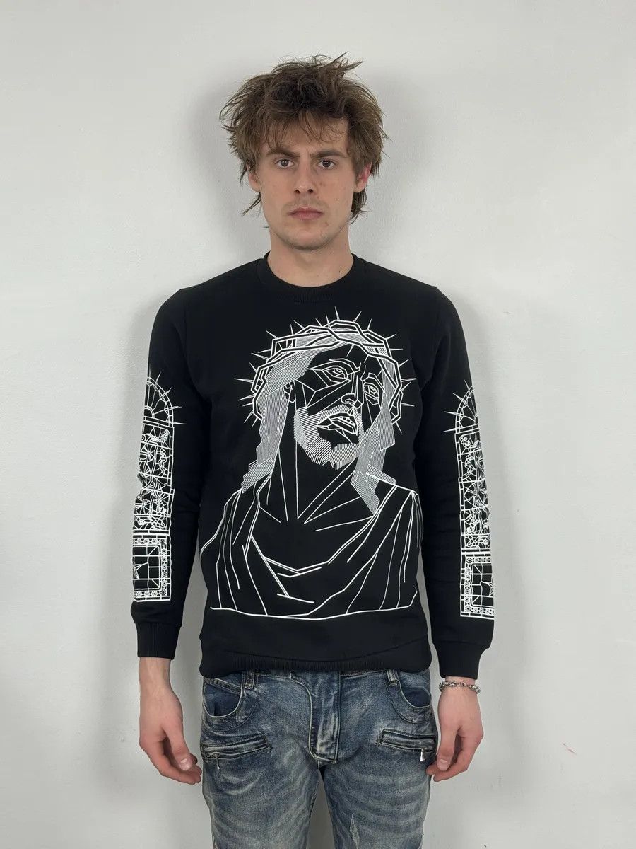 Givenchy AW2016 Givenchy Black Barbed Wire Jesus Print Sweatshirt Size US S / EU 44-46 / 1 - 1 Thumbnail