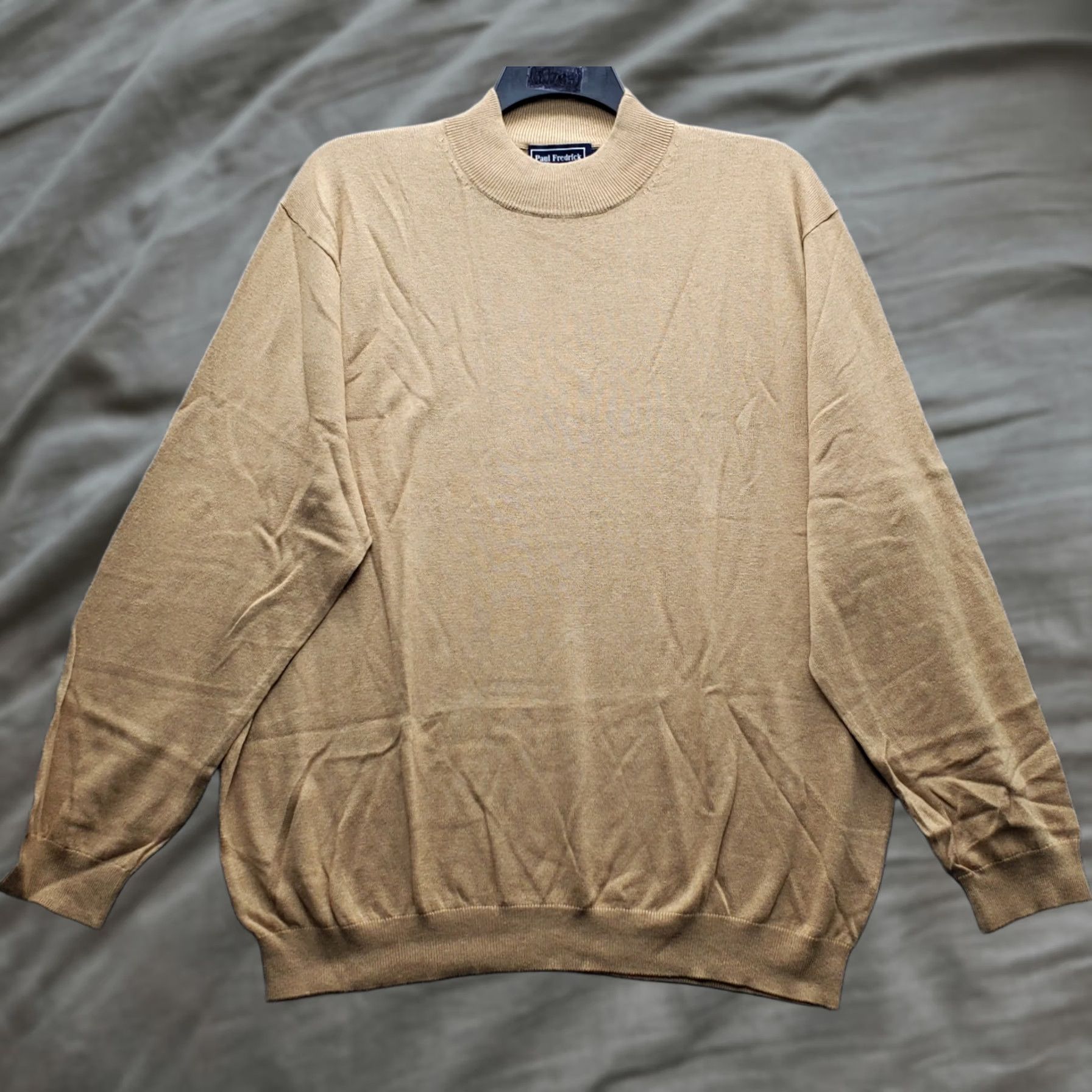 Vintage Paul Fredrick Sweater Mens 3XL Brown Knit Silk Long-Sleeve Mock Neck Pullover Size US XXL / EU 58 / 5 - 1 Thumbnail