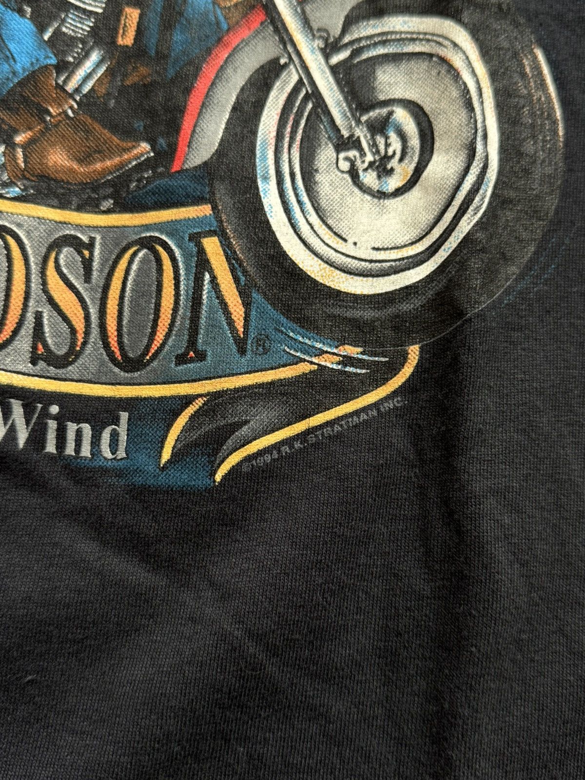 Harley Davidson Vintage 1994 Harley Davidson Ride With The Wind SingleStitch Size US XXL / EU 58 / 5 - 4 Thumbnail