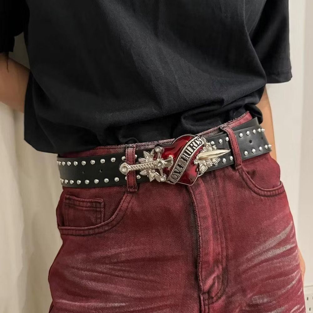 💥heart sword red black belt