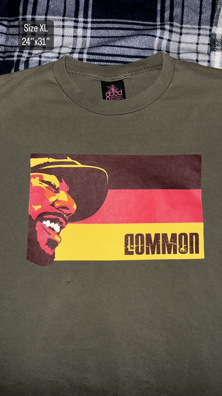 image of Vintage Common “Be” Tee in Green, Men's (Size XL)