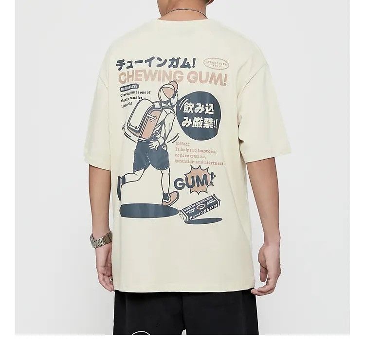 Japanese Brand × Vintage Japanese Style Beige Printed T-shirt Tee Short Sleeve Size US L / EU 52-54 / 3 - 3 Thumbnail