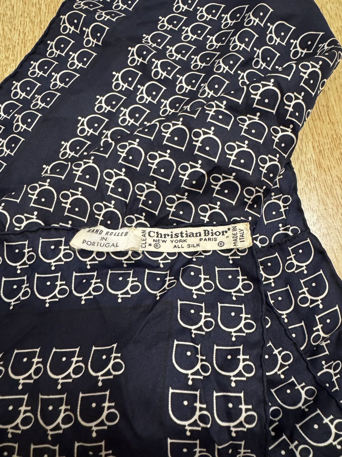 Dior Christian Dior Silk Trotter Monogram Navy Logo Scarf Size ONE SIZE - 7 Thumbnail