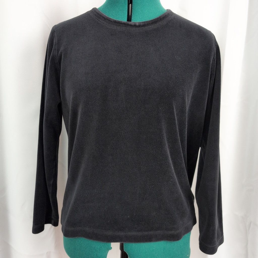 L.L. Bean × Vintage Vintage LL Bean Canadian Made Black Velour Top Medium Size M / US 6-8 / IT 42-44 - 1 Thumbnail