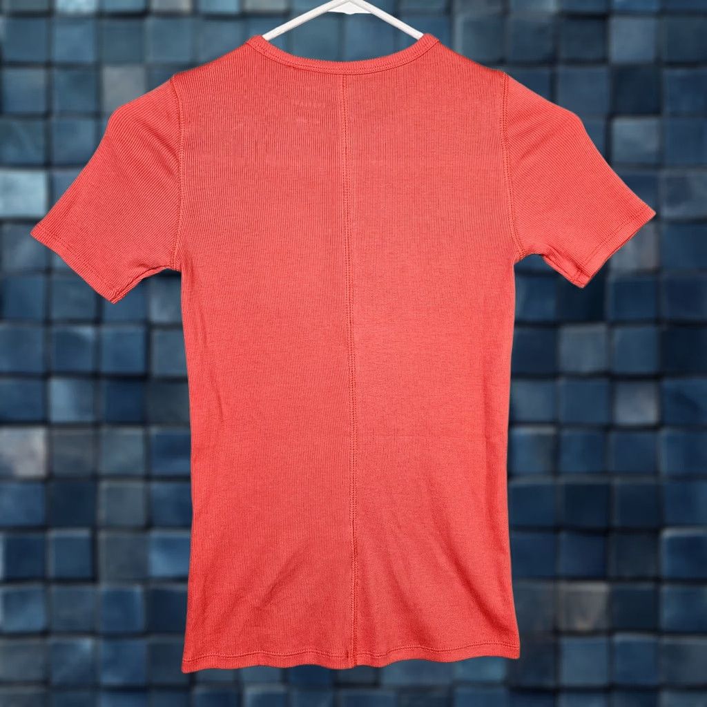 Everlane Everlane Women's Ribbed Crew Neck Short Sleeve Orange Tee XS NEW Size 26" / US 2 / IT 38 - 1 Thumbnail