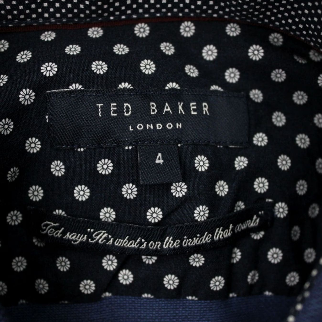 Ted Baker Ted Baker Broader Shirt Mens 4 Blue Geometric 100% Cotton Long Sleeve Button Up Size US S / EU 44-46 / 1 - 7 Thumbnail