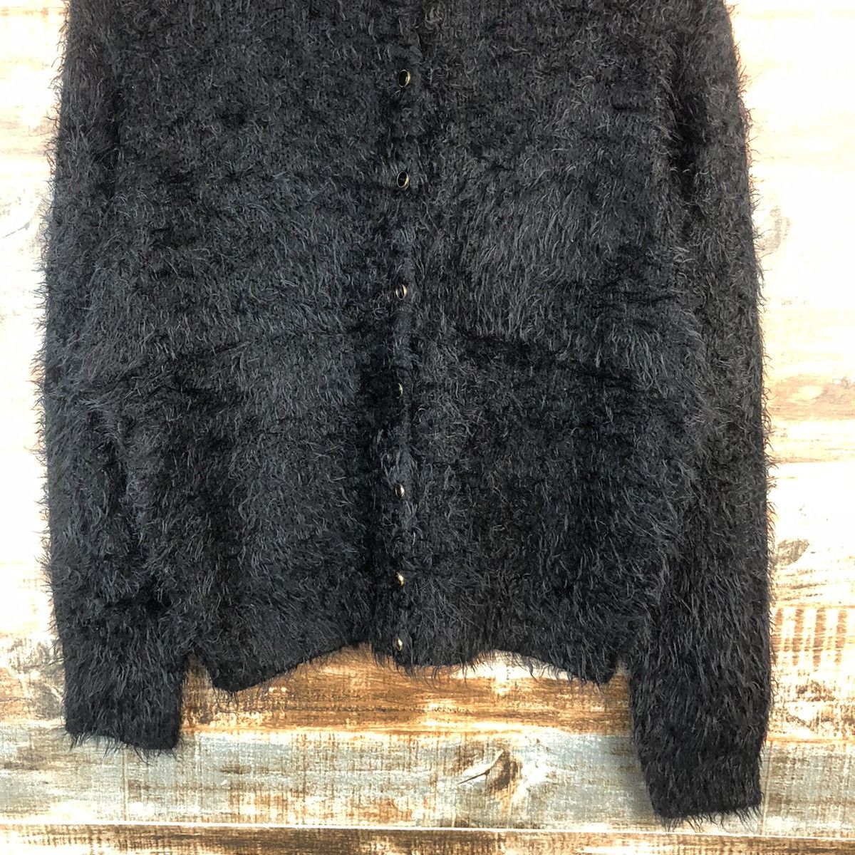 Japanese Brand DL HK Works London Black fur shaggy Mohair Knitwear #C364 Size M / US 6-8 / IT 42-44 - 3 Thumbnail