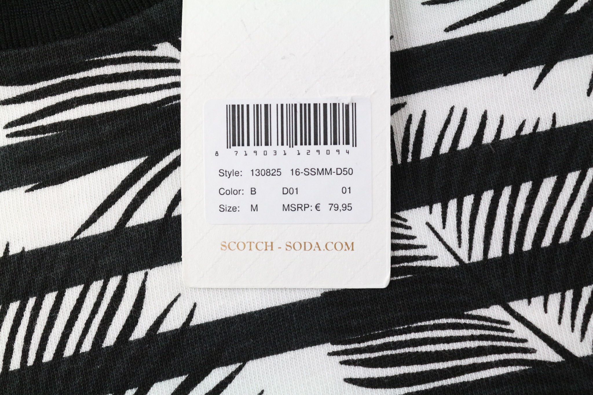 Scotch & Soda AMS COUTURE M White Black Cotton Long Sleeve T-Shirt 75751 Size US M / EU 48-50 / 2 - 5 Thumbnail