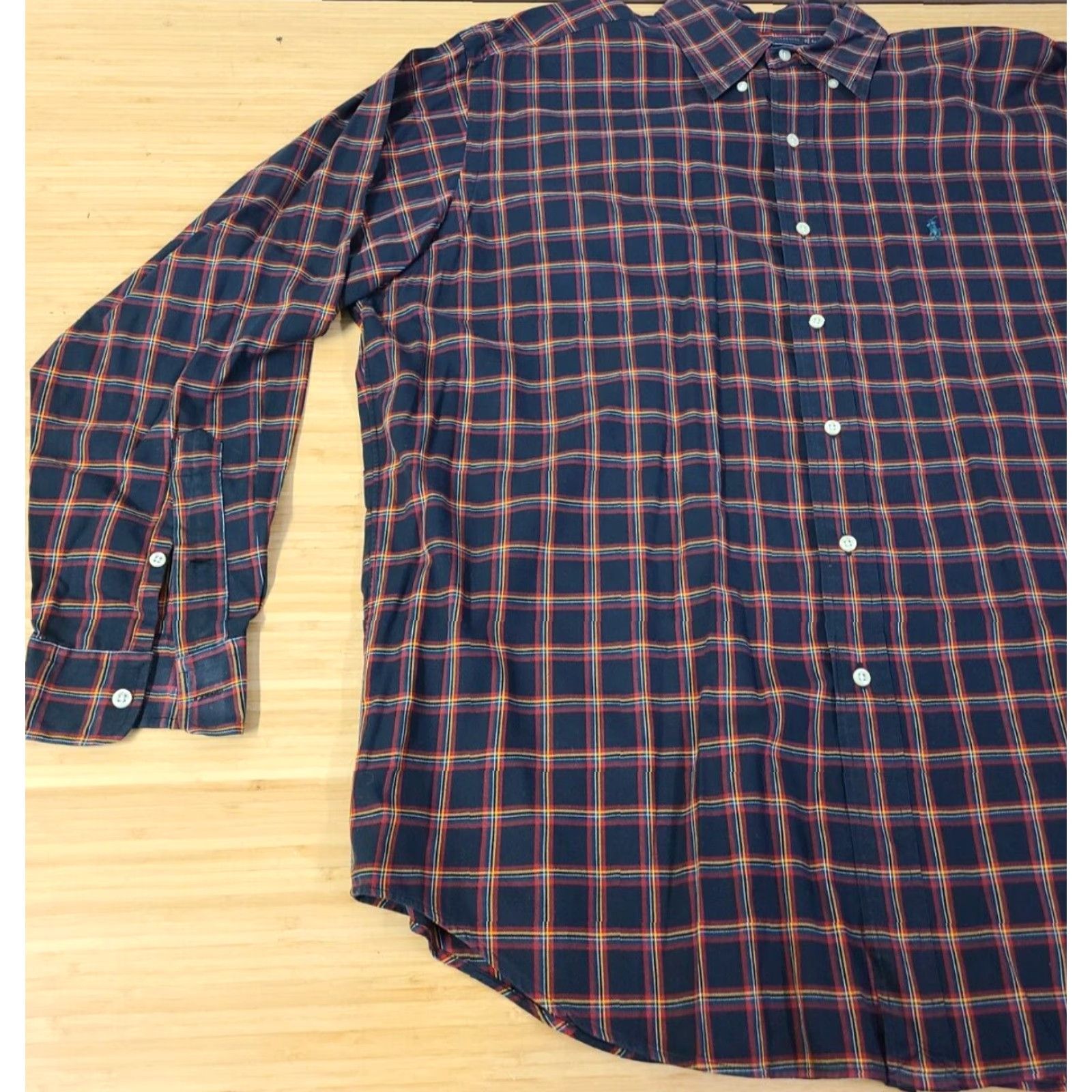 Polo Ralph Lauren VINTAGE Polo Ralph Lauren Shirt Men L Red Plaid Two-Ply Cotton Button-Front Collared Long Sleeve Polo Pony Classic Casual Size US L / EU 52-54 / 3 - 3 Thumbnail