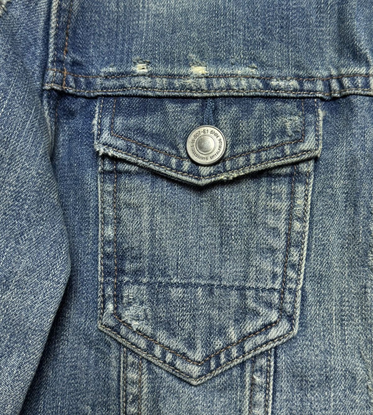 Allsaints Allsaints Distressed Denim Button Jacket Size US M / EU 48-50 / 2 - 7 Thumbnail