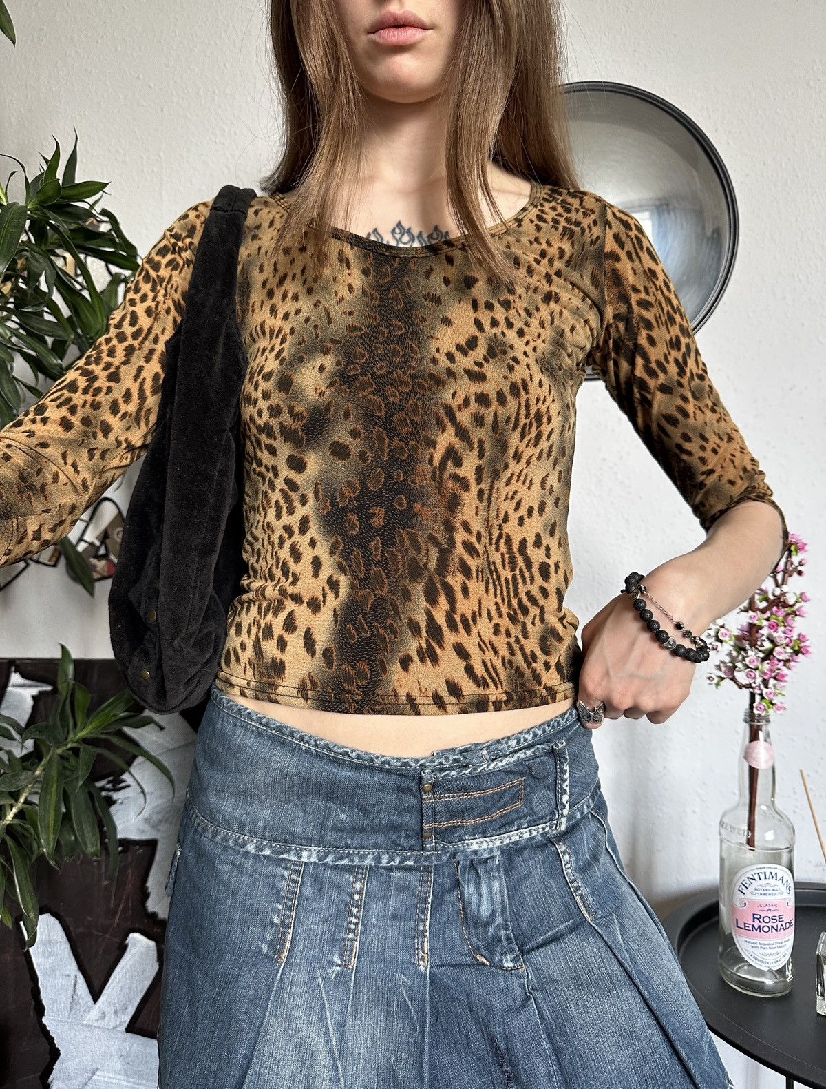 Vintage Vintage Slim Gorgeous Leopard Cheetah Print Top Y2K Size S / US 4 / IT 40 - 6 Thumbnail