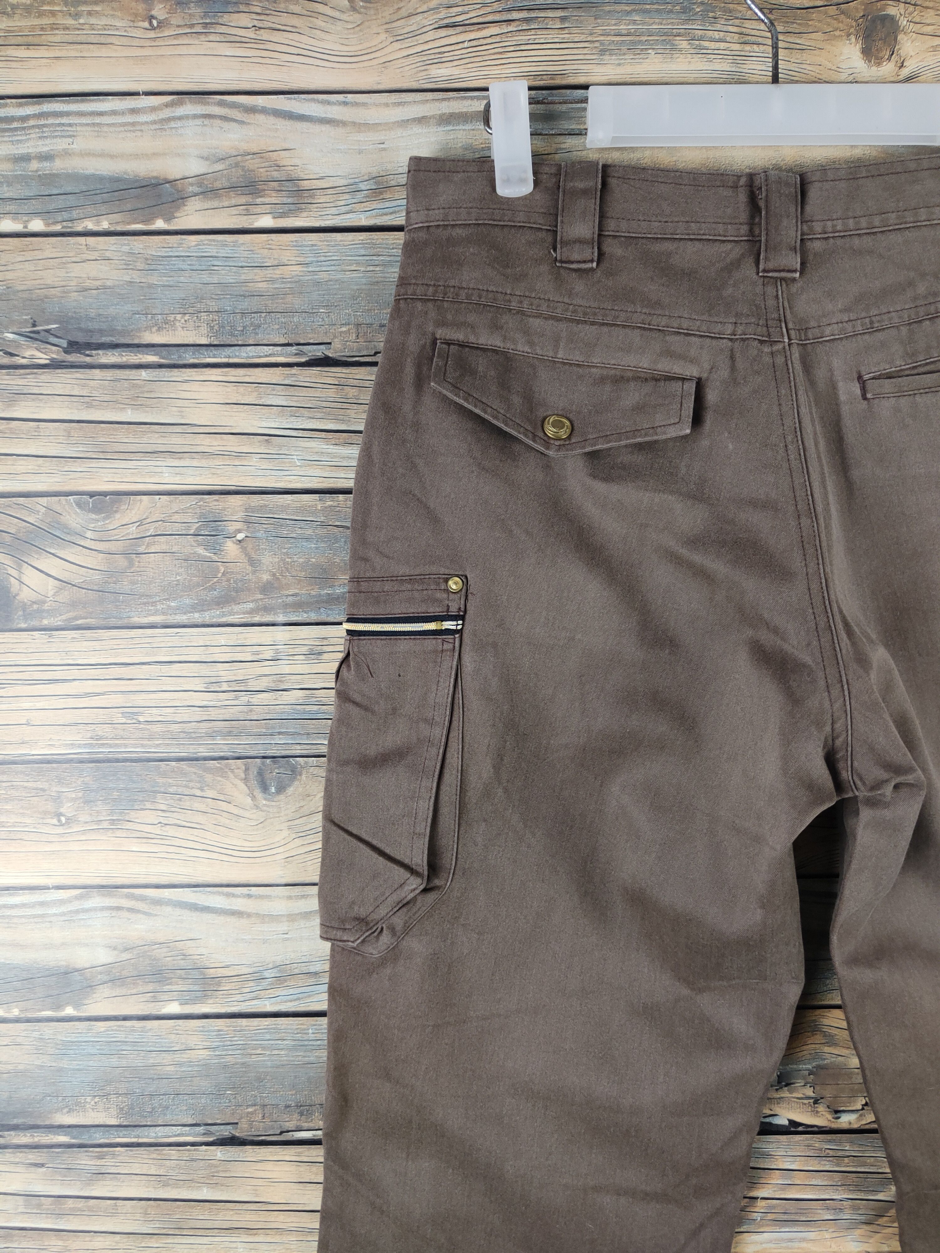 Japanese Brand DL Jichodo-Jawin Brown Multipocket Cargo Pants #1126 Size US 31 - 9 Thumbnail