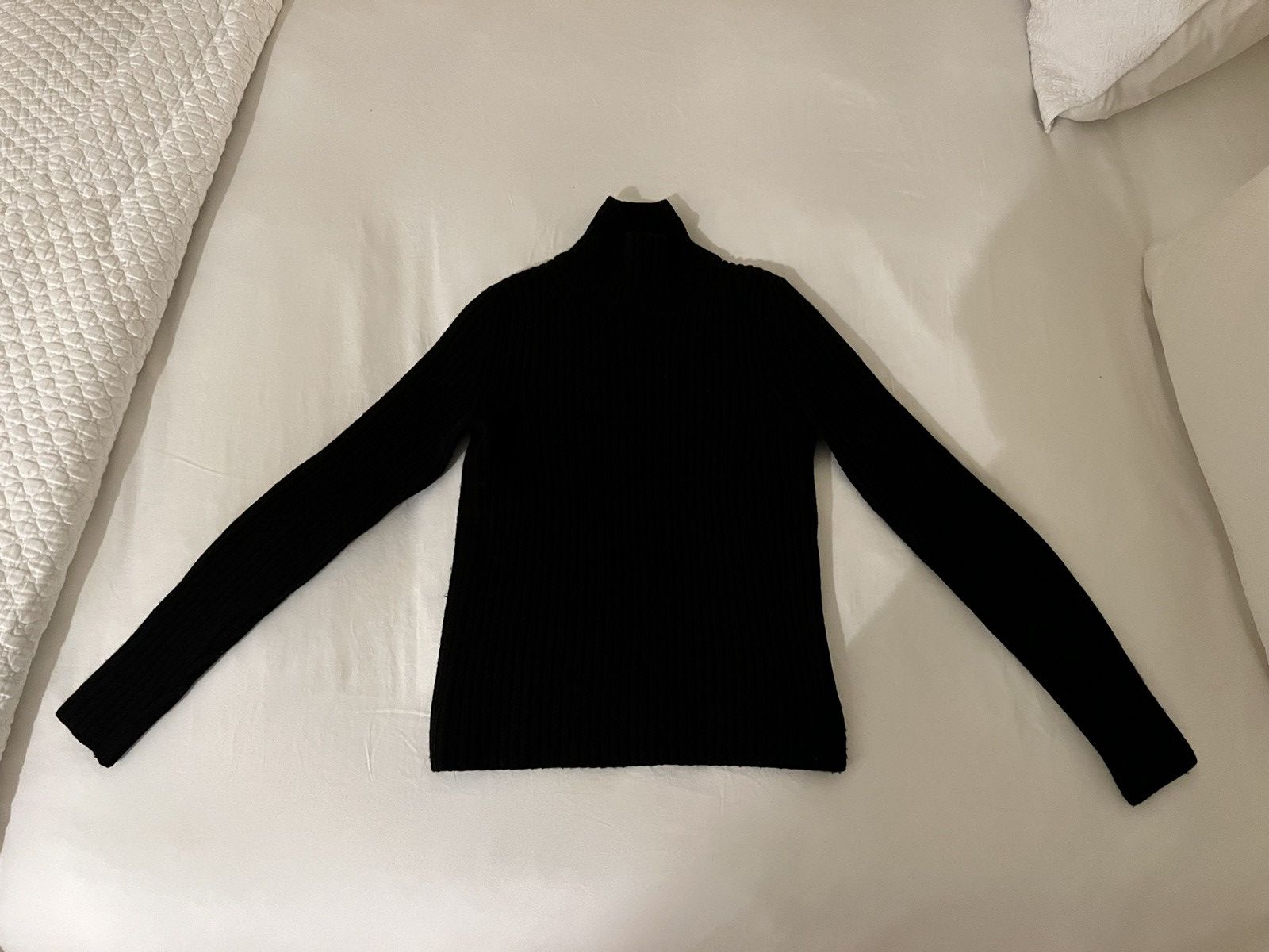 image of Balenciaga Black Ribbed Turtleneck Sweater, Women's (Size XS)