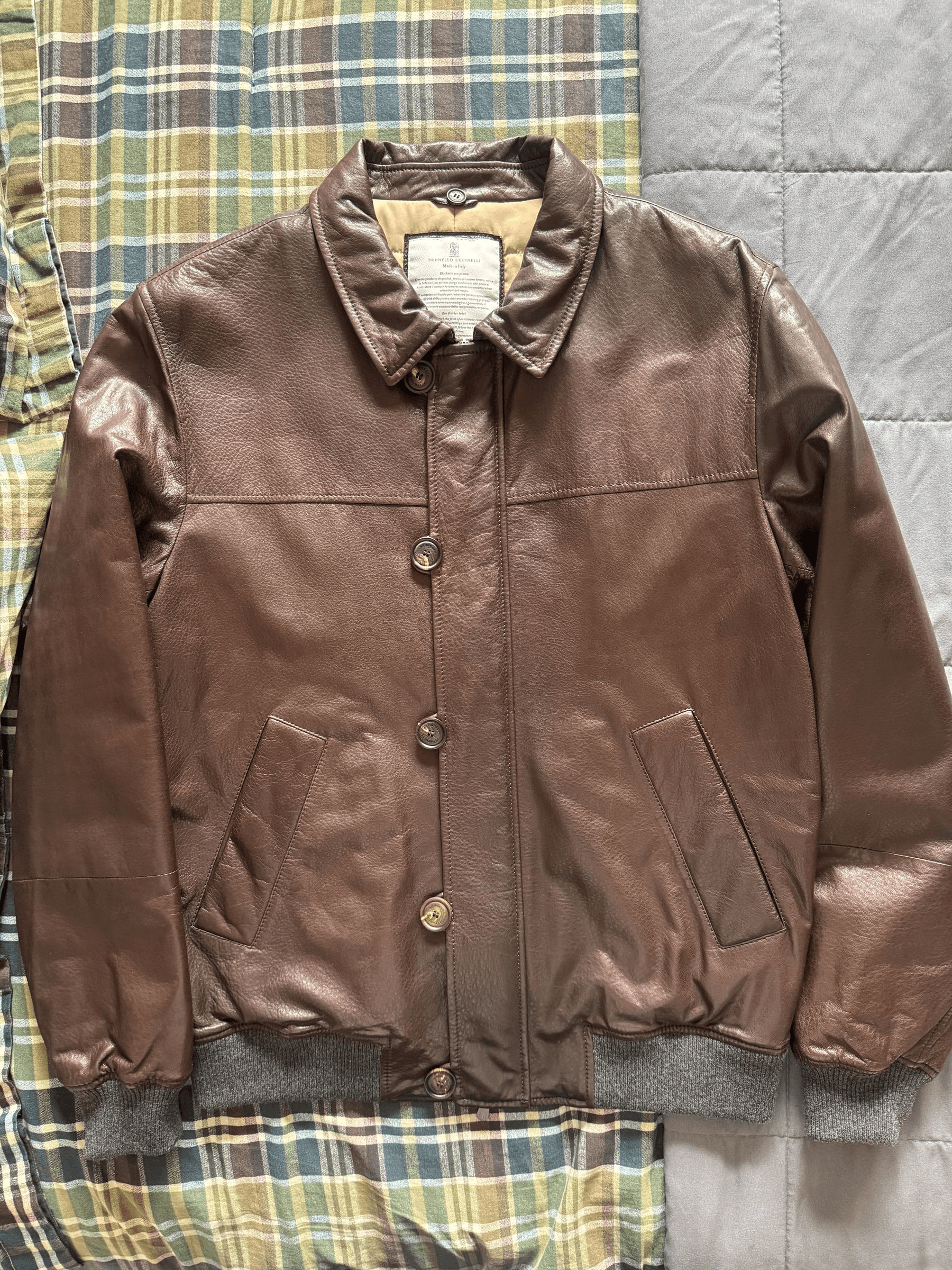 Brunello Cucinelli Brunello Cucinelli Leather jacket Size US L / EU 52-54 / 3 - 1 Thumbnail